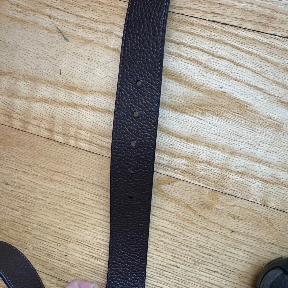 Coach Reversible Black and Brown Leather Belt with Silver Buckle - One Size - Picture 2 of 4
